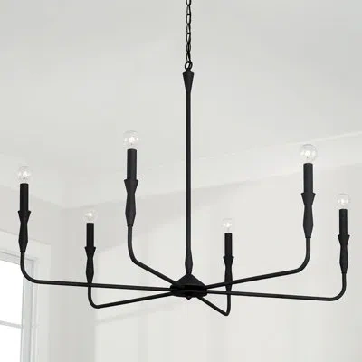 Capital Lighting Candle Style Geometric Chandelier In Textured Black