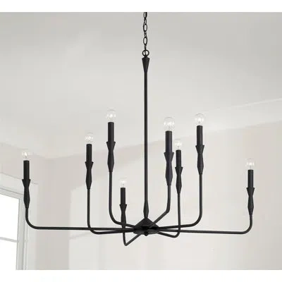 Capital Lighting Candle Style Geometric Chandelier In Textured Black