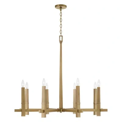 Capital Lighting Candle Style Modern Linear Chandelier In Antique Brass