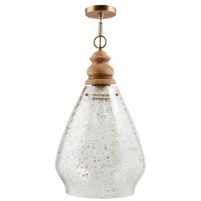 Capital Lighting Capital 13 3/4"w Light Wood And Stone Seeded Pendant Light In Multi