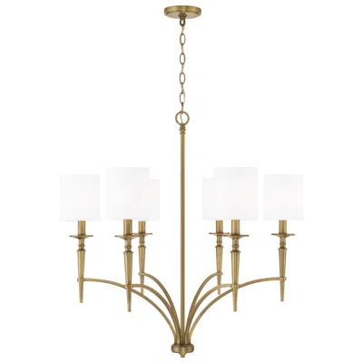 Capital Lighting Capital Abbie 31" Wide Aged Brass 6-light Chandelier