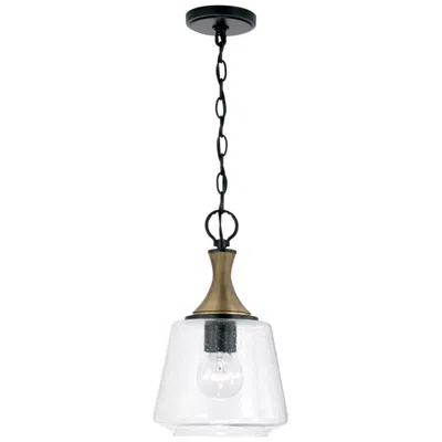 Capital Lighting Capital Amara 9" Wide Matte Black And Brass Mini Pendant