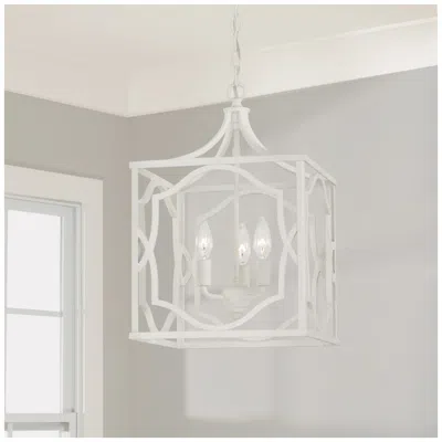 Capital Lighting Capital Anna 12 1/4"w Textured White 3-light Lantern Pendant