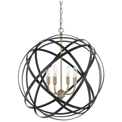 Capital Lighting Capital Axis 23" Wide Aged Brass And Black 4-light Pendant