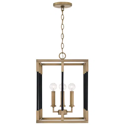 Capital Lighting Capital Bleeker 13"w Aged Brass And Black 4-light Pendant