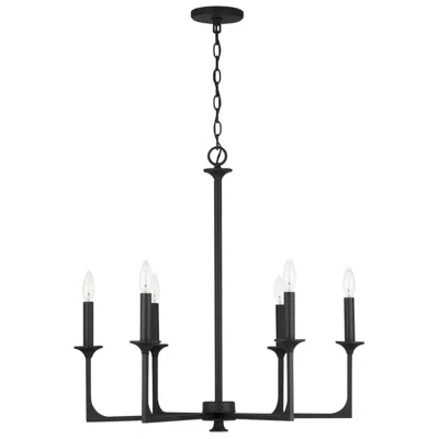 Capital Lighting Capital Clint 28" Wide Black Iron 6-light Chandelier