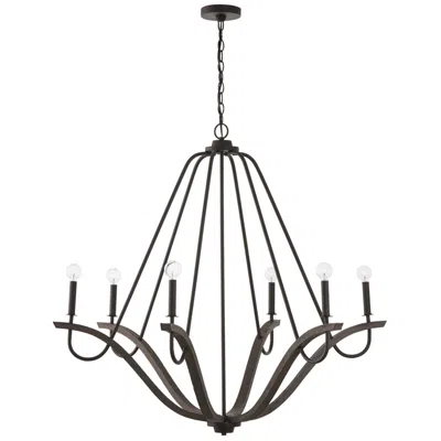 Capital Lighting Capital Clive 43"w Carbon Gray Black Iron 6-light Chandelier
