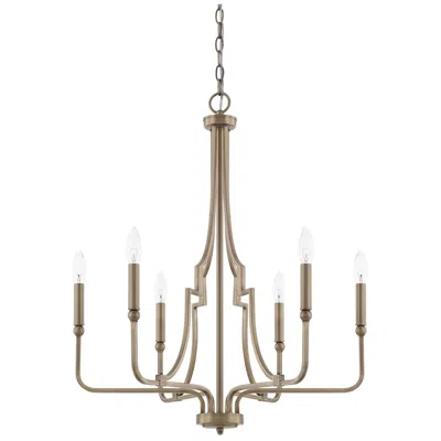 Capital Lighting Capital Dawson 24 3/4" Wide Aged Brass 6-light Chandelier In Neutral