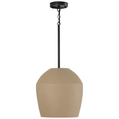 Capital Lighting Capital Della 13"w Matte Black Terracotta Sand Pendant Light