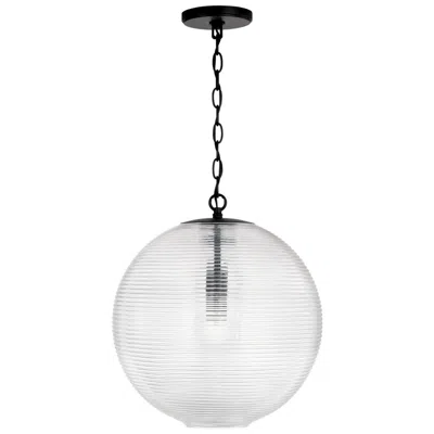 Capital Lighting Capital Dolan 15"w Matte Black Pendant Light W/ Clear Glass