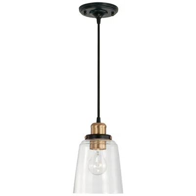 Capital Lighting Capital Fallon 6" Wide Aged Brass And Black Mini Pendant
