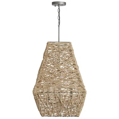 Capital Lighting Capital Finley 19" Wide Gray And Natural Jute Pendant Light