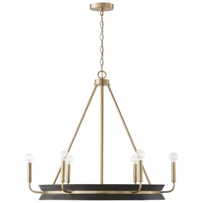 Capital Lighting Capital Finn 31"w Matte Brass Black 6-light Ring Chandelier