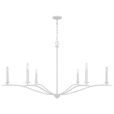 Capital Lighting Capital Grady 57" Wide Textured White 6-light Chandelier