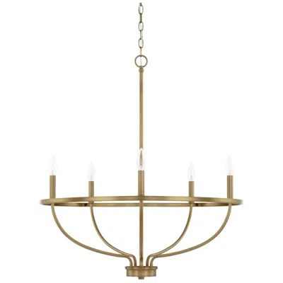 Capital Lighting Capital Greyson 29" Wide Aged Brass 5-light Chandelier