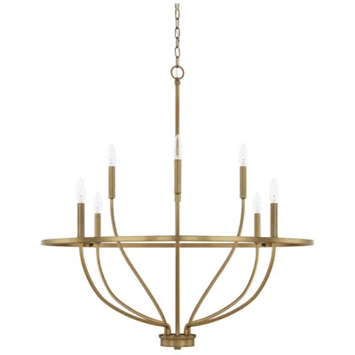 Capital Lighting Capital Greyson 34" Wide Aged Brass 8-light Chandelier