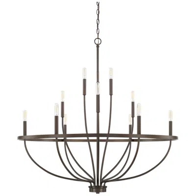 Capital Lighting Capital Greyson 40" Wide Bronze 12-light Chandelier