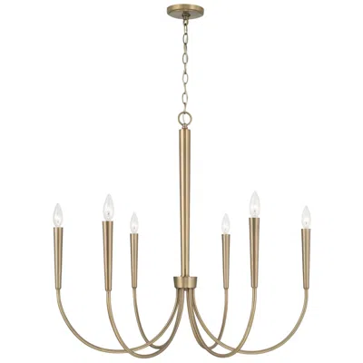 Capital Lighting Capital Holden 33" Wide Aged Brass 6-light Candelabra Arm Chandelier