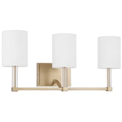 Capital Lighting Capital Ingrid 24" Wide Matte Brass 3-light Bath Light In White