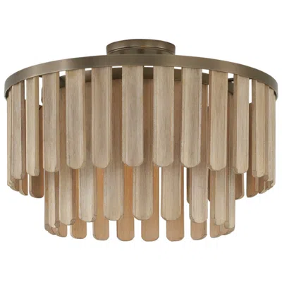 Capital Lighting Capital Jada 20"w Dark Brass And Wood 2-tier Ceiling Light