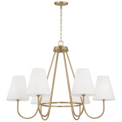 Capital Lighting Capital Julia 36" Wide Matte Brass 6-light Chandelier In White