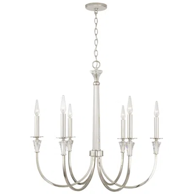 Capital Lighting Capital Laurent 30" Wide Polished Nickel 6-light Chandelier