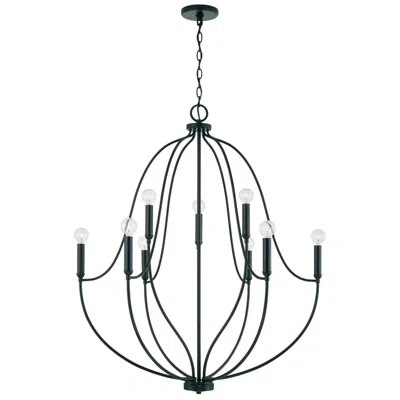 Capital Lighting Capital Madison 32 1/2" Wide Matte Black 9-light Chandelier