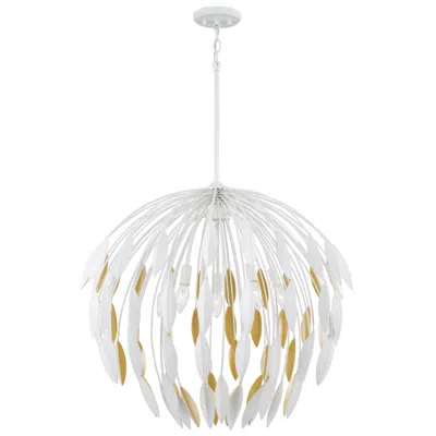 Capital Lighting Capital Margeaux 28"w Matte White And Gold 5-light Pendant