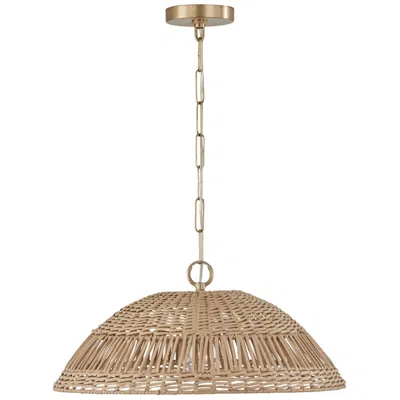 Capital Lighting Capital Naomi 21" Wide Brass Natural Rattan Dome Pendant Light