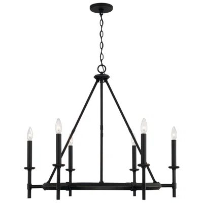 Capital Lighting Capital Ogden 33 1/4"w Brushed Black Iron 6-light Chandelier