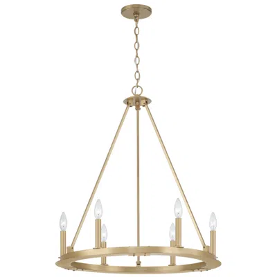 Capital Lighting Capital Pearson 26" Wide Aged Brass 6-light Chandelier In Gold