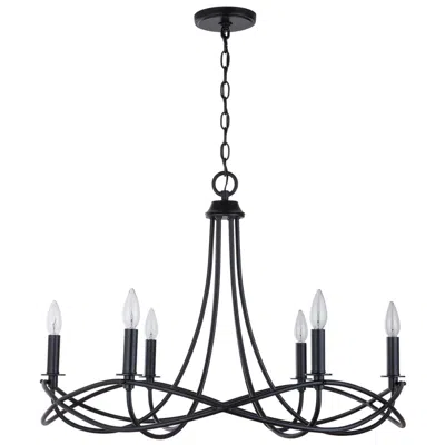 Capital Lighting Capital Sonnet 29 1/2" Wide Matte Black 6-light Chandelier