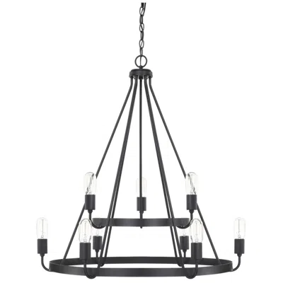 Capital Lighting Capital Tanner 31 1/4" Wide Matte Black 9-light Chandelier
