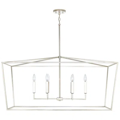 Capital Lighting Capital Thea 42"w Polished Nickel 6-light Linear Chandelier