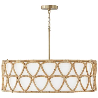 Capital Lighting Capital Tulum 28" Wide Matte Brass Drum Pendant Light