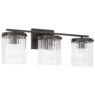 Capital Lighting Capital Vaughn 23 1/4"w Oil-rubbed Bronze 3-light Bath Light In Black