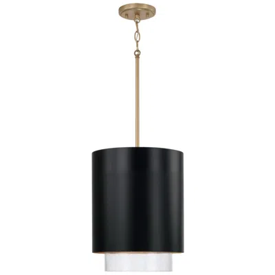 Capital Lighting Capital Weller 11 1/2"w Matte Brass And Black Mini Pendant