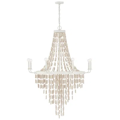 Capital Lighting Carissa 8 Light Chandelier 40.5" Organic White