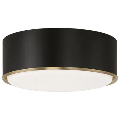 Capital Lighting Carlton 3 Light Flush 15.5" Matte Brass And Black