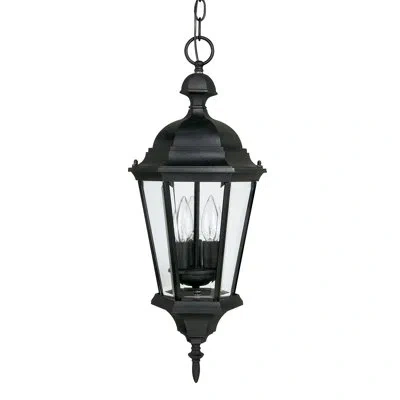 Capital Lighting Carriage House 3-light Outdoor Hanging Lantern In Matte Black;powder Coated Finish