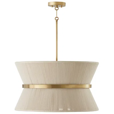 Capital Lighting Cecilia 24.5" 8-light Brass And Rope Modern Pendant