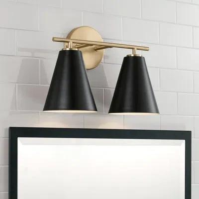 Capital Lighting Charlie 2 - Light Dimmable Vanity Light In Black