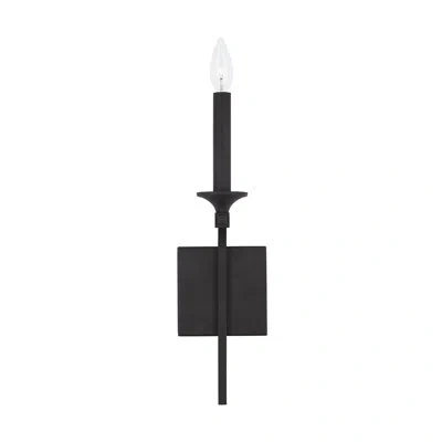 Capital Lighting Clint 1 - Light Dimmable Black Candle Wall Light In Matte Black