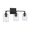 Capital Lighting Clint 3-light Dimmable Black Iron Vanity Light In Black Iron