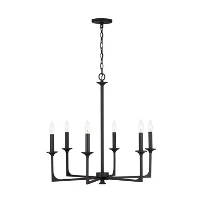 Capital Lighting Clint 6 - Light Candle Style Empire Chandelier In Matte Black