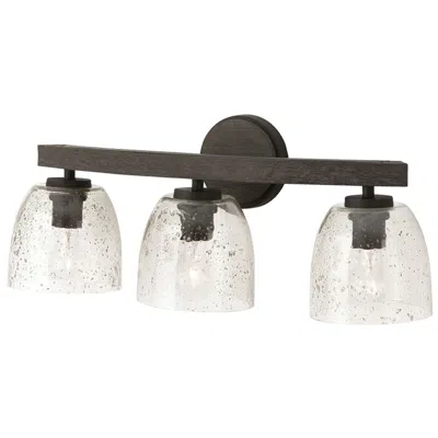 Capital Lighting Clive 3 Light Vanity 24.5" Carbon Grey And Black Iron
