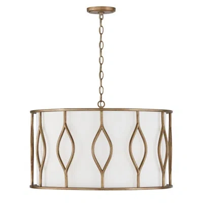 Capital Lighting Cohen 4 - Light Gold Drum Pendant