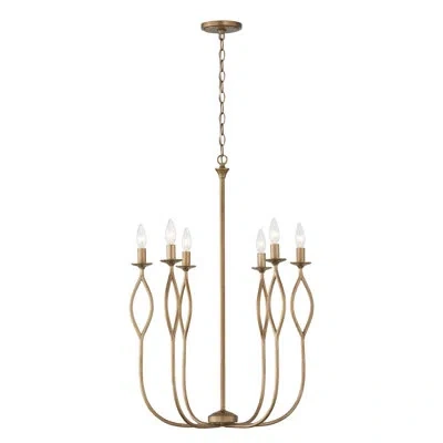 Capital Lighting Cohen 6 - Light Dimmable Classic / Traditional Chandelier In Gold;mystic Luster