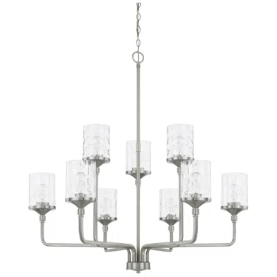 Capital Lighting Colton 38" Nickel And Glass Tiered 9-light Chandelier