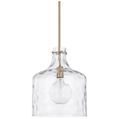 Capital Lighting Crawford 11 3/4" Aged Brass Clear Glass Mini Pendant
